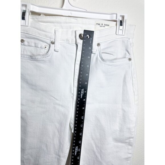 NWT Rag & Bone Nina High-Rise Ankle Flare Womens White Jeans Size 26 Raw Hem - Picture 11 of 15